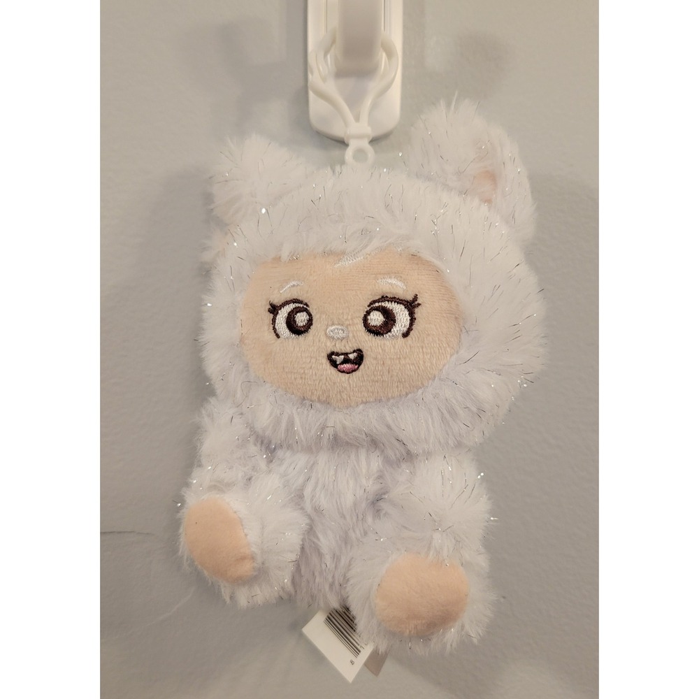 Yoonique LaBabies Roro White Sparkle Monster Plush Keychain Bag Charm Y2K